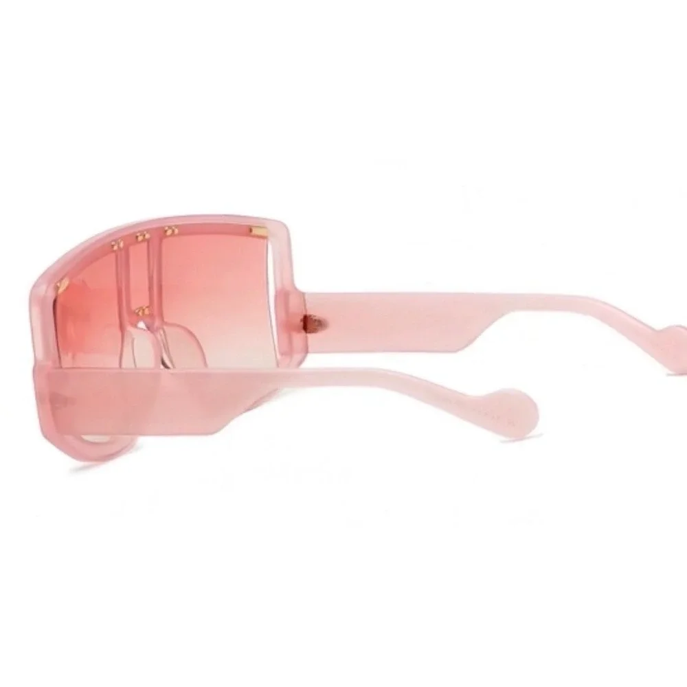 Oversized Shield Sunglasses Women Fashion Visor Pink Lens UV400 Protection Gafas